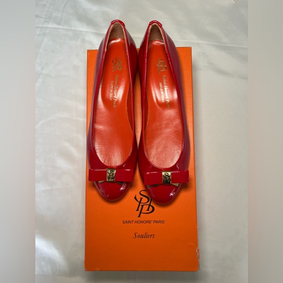 Saint Honoré Paris Souliers Leather Ballerina Flats Orange EU 36.5 - Picture 6 of 9